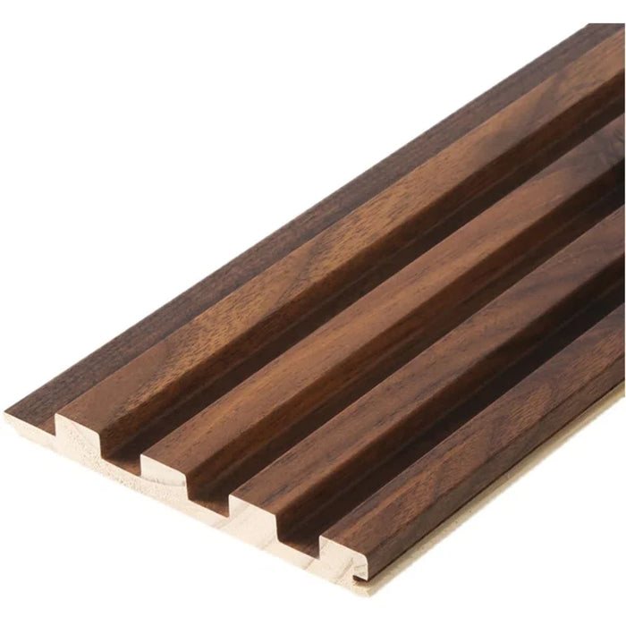 Wood Fluted Panels, Walnut Brown, 9 feet long