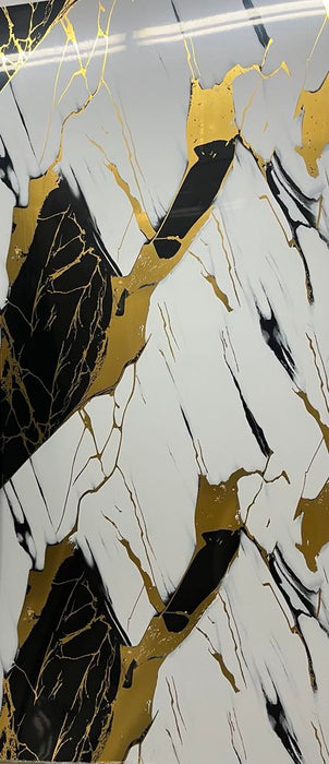 UV Marble Sheets, black gold Veins 1 Sheet, 4 X 8 Feet