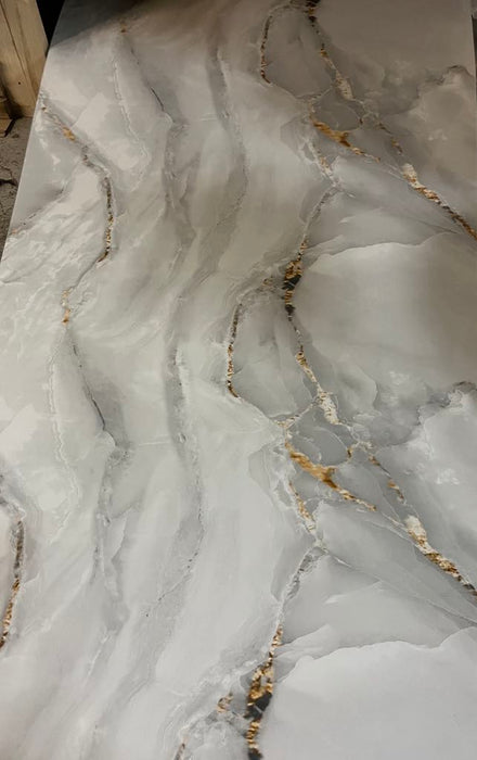 UV Marble Sheets, Grey White Gold 1 Sheet, 4 X 8 Feet