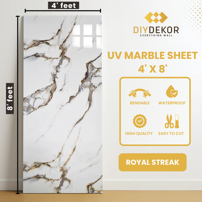 UV Marble Sheets, Royal Streak 1 Sheet, 4 X 8 Feet