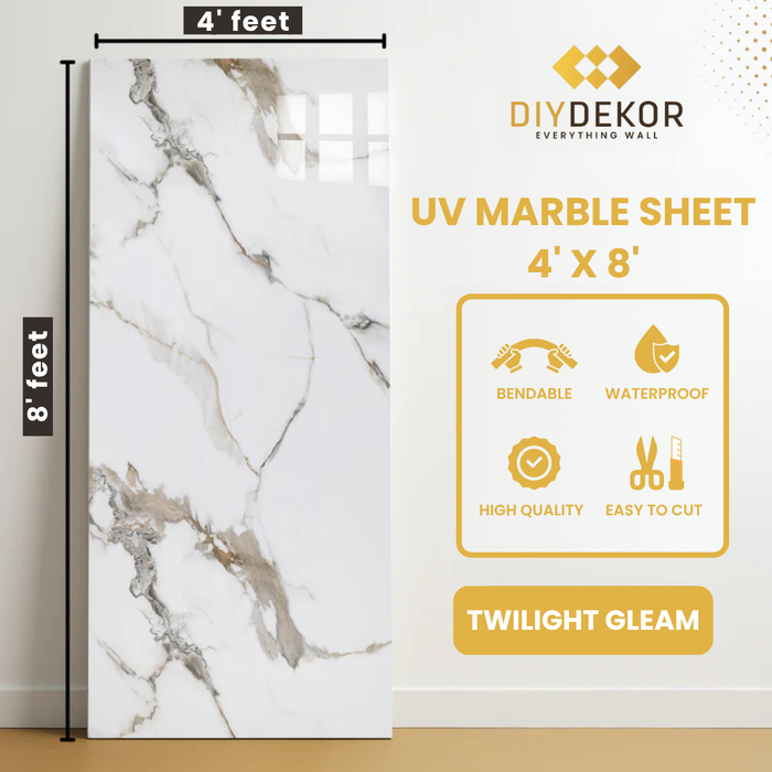 UV Marble Sheets, Twilight Gleam 1 Sheet, 4 X 8 Feet
