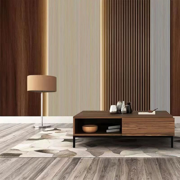 WPC Fluted Panels, Walnut Brown color, 8 feet long * 6.5inch