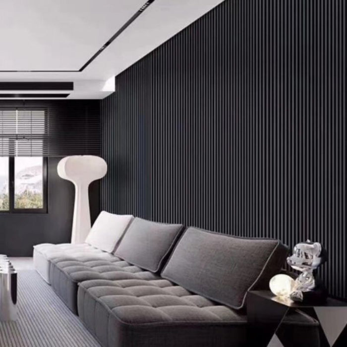 WPC Fluted Panels, Black color, 8 feet long * 6.5inch
