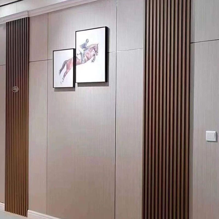 WPC Fluted Panels, Walnut Brown color, 8 feet long * 6.5inch