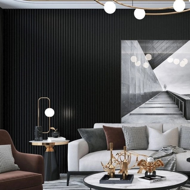 WPC Fluted Panels, Black color, 8 feet long * 6.5inch