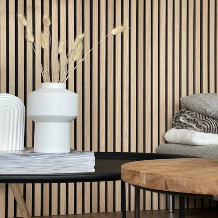 Wood Slatted Acoustic Panels, Natural Oak