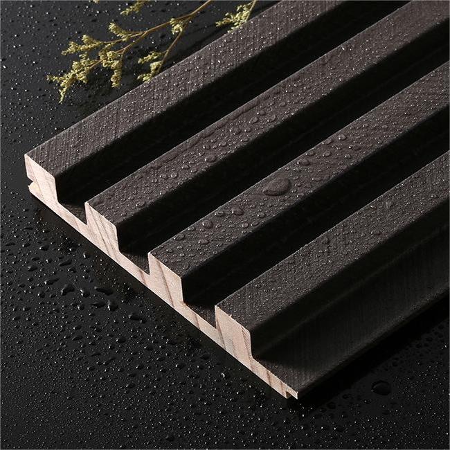 Wood Fluted Panels, Black, 8 feet long