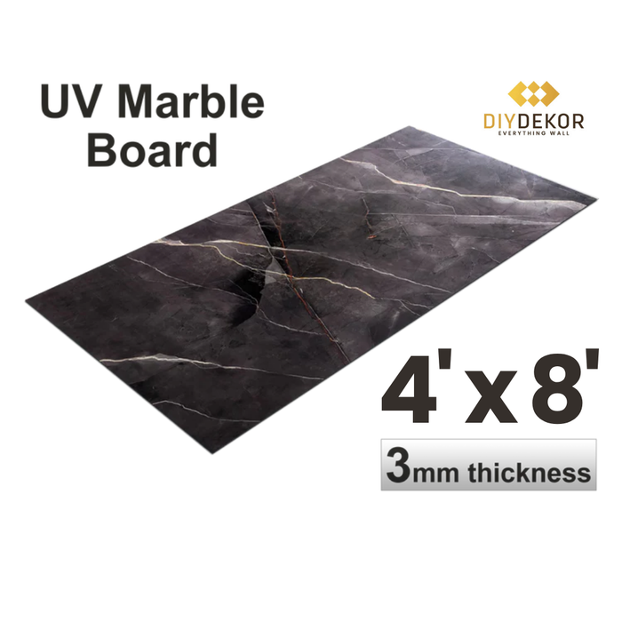 UV Marble Sheets, Grey Ridge 1 Sheet, 4 X 8 Feet