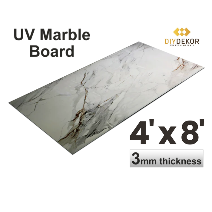 UV Marble Sheets, Ivory Marble 1 Sheet, 4 X 8 Feet