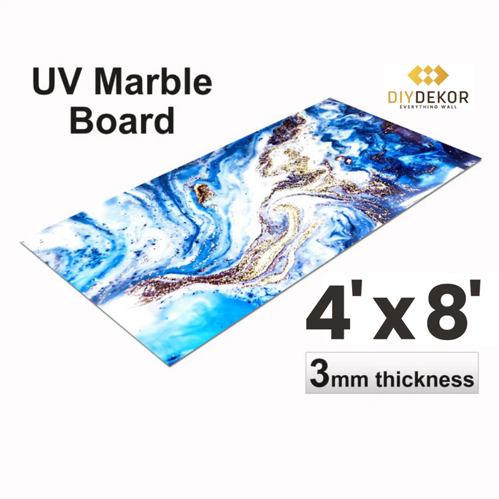 UV Marble Sheets, Oceanic Spectrum 1 Sheet, 4 X 8 Feet