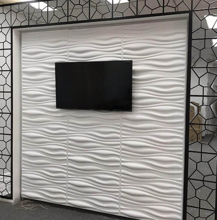 3D Wavy Wall White (Set of 10 | Makes up to 27 sq.ft)