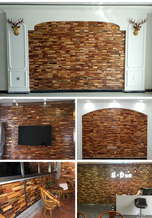 Wood Wall Pannel Mosaic Tile (Set of 6) 11.62 sqft