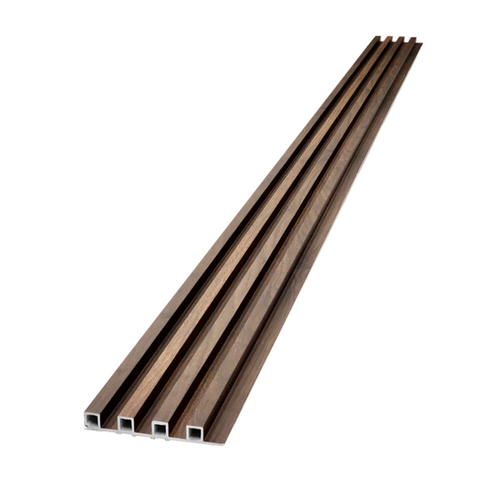 WPC Fluted Panels, Walnut Brown color, 8 feet long * 6.5inch