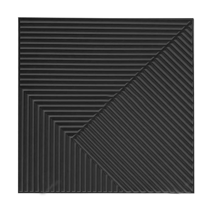 3D Geometric Triangle Black PVC Panels (Set of 10) 27 sq.ft)